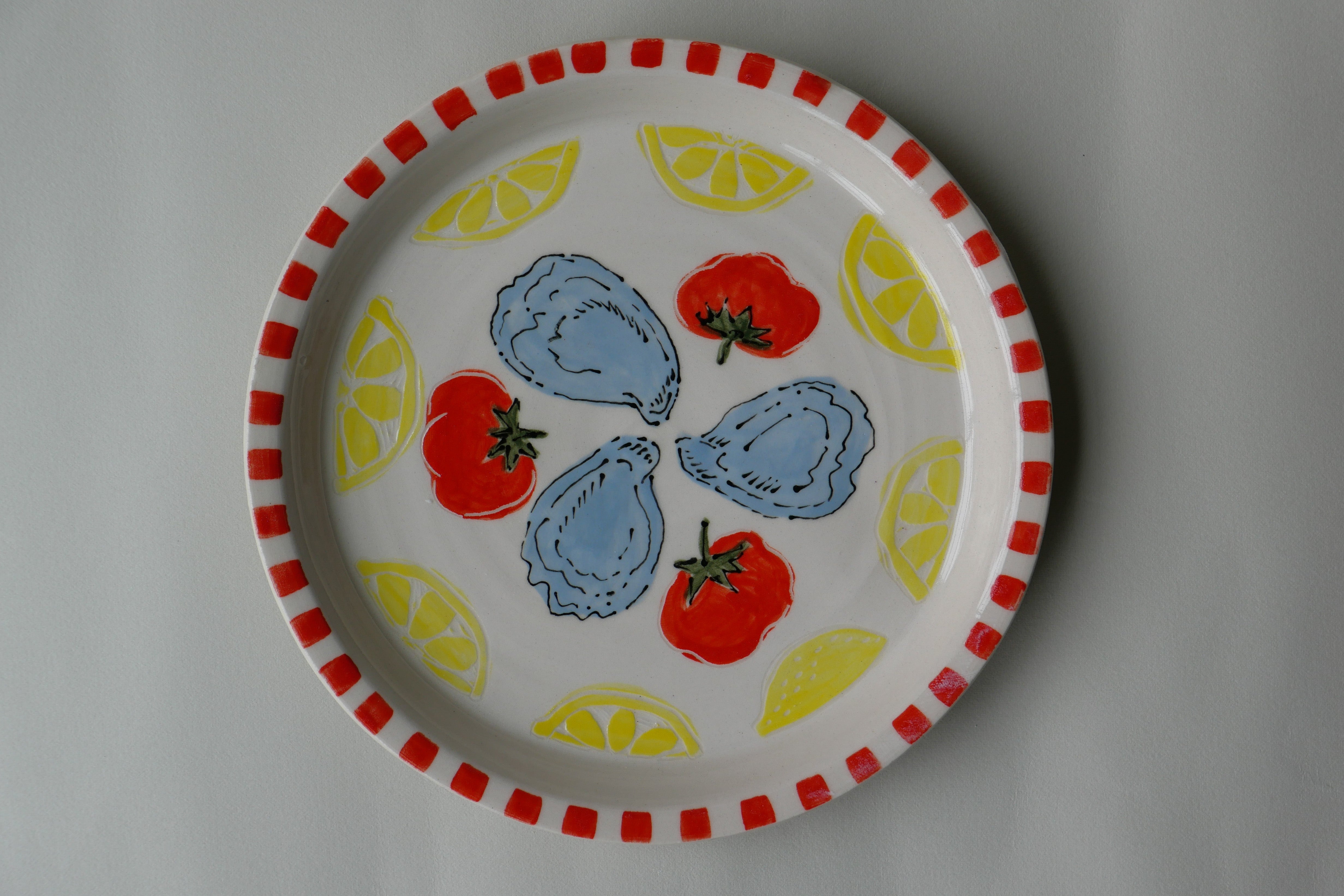 oyster, tomato and lemon small plate