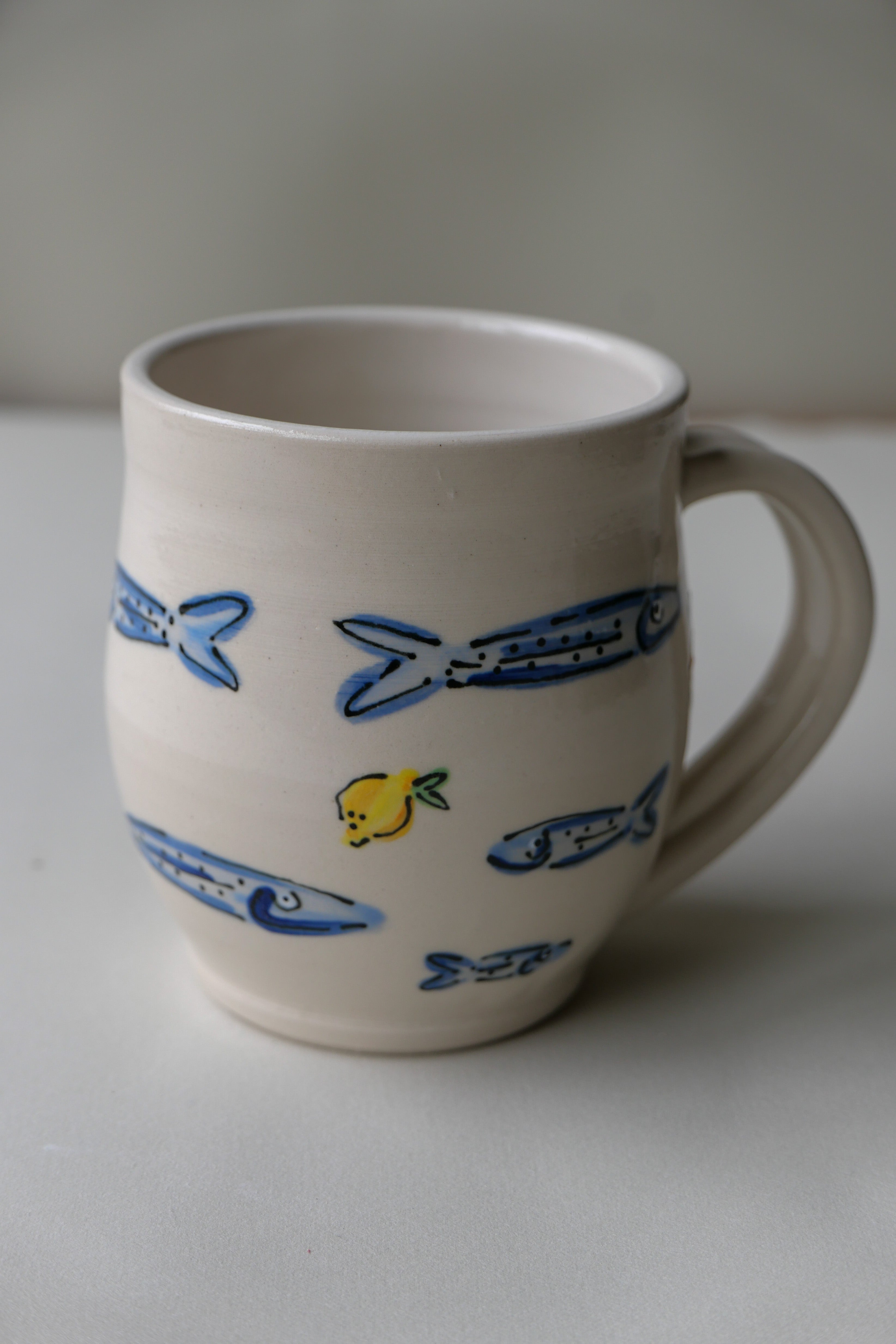 sardine and lemon mug
