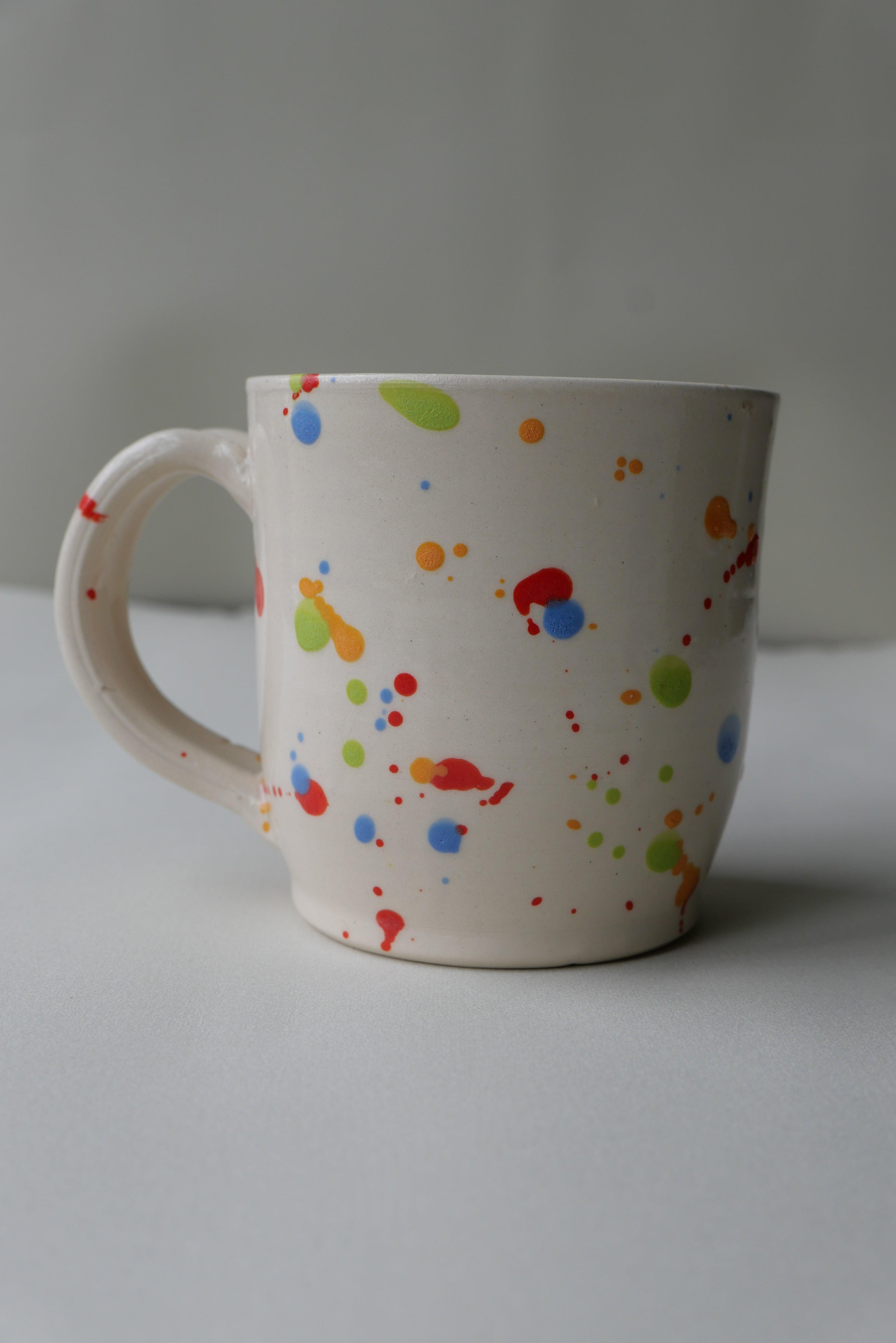 rainbow splatter mug
