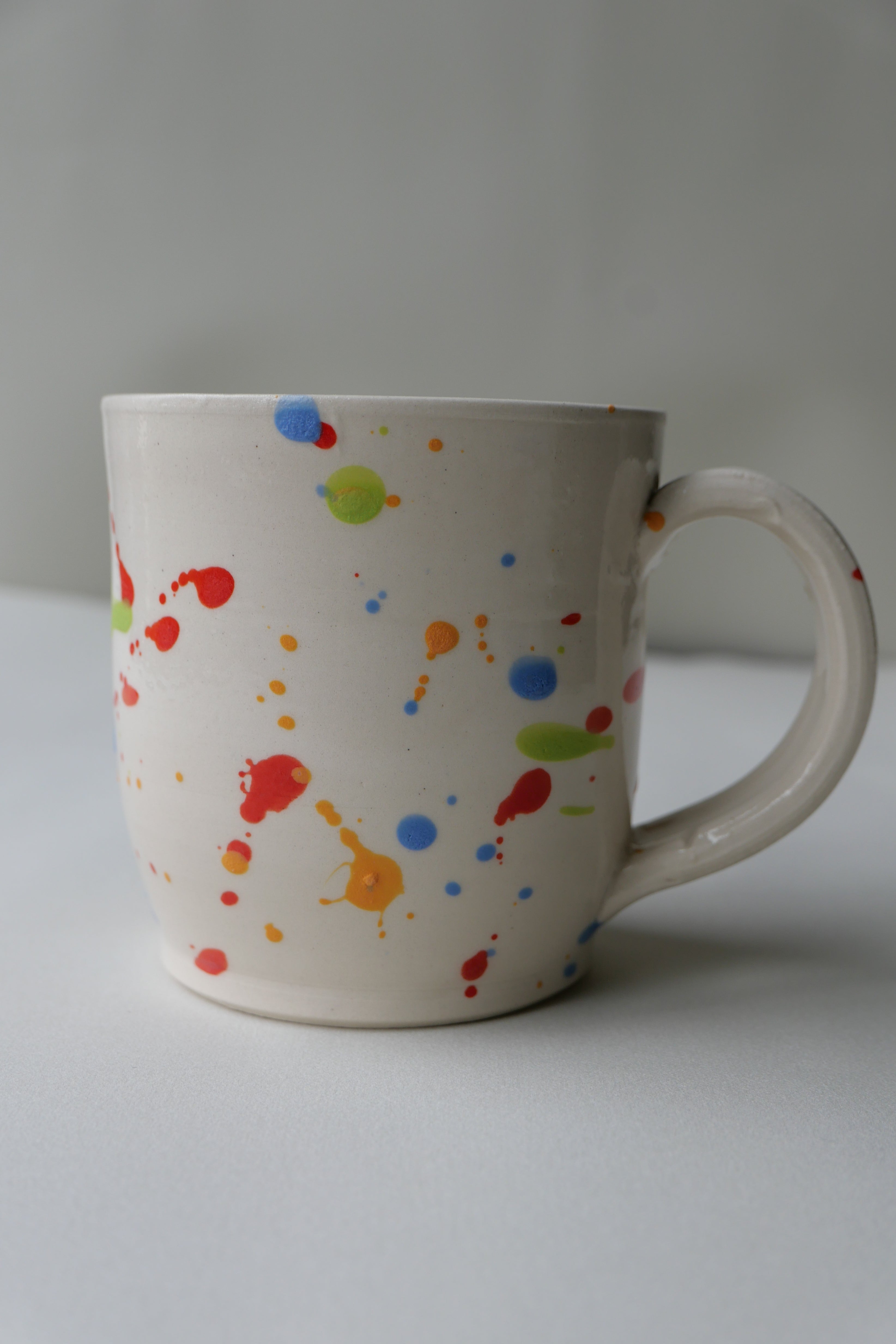 rainbow splatter mug