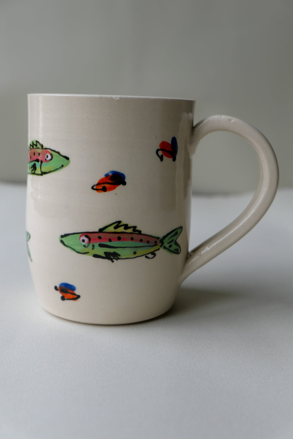 trout and trout fly mug