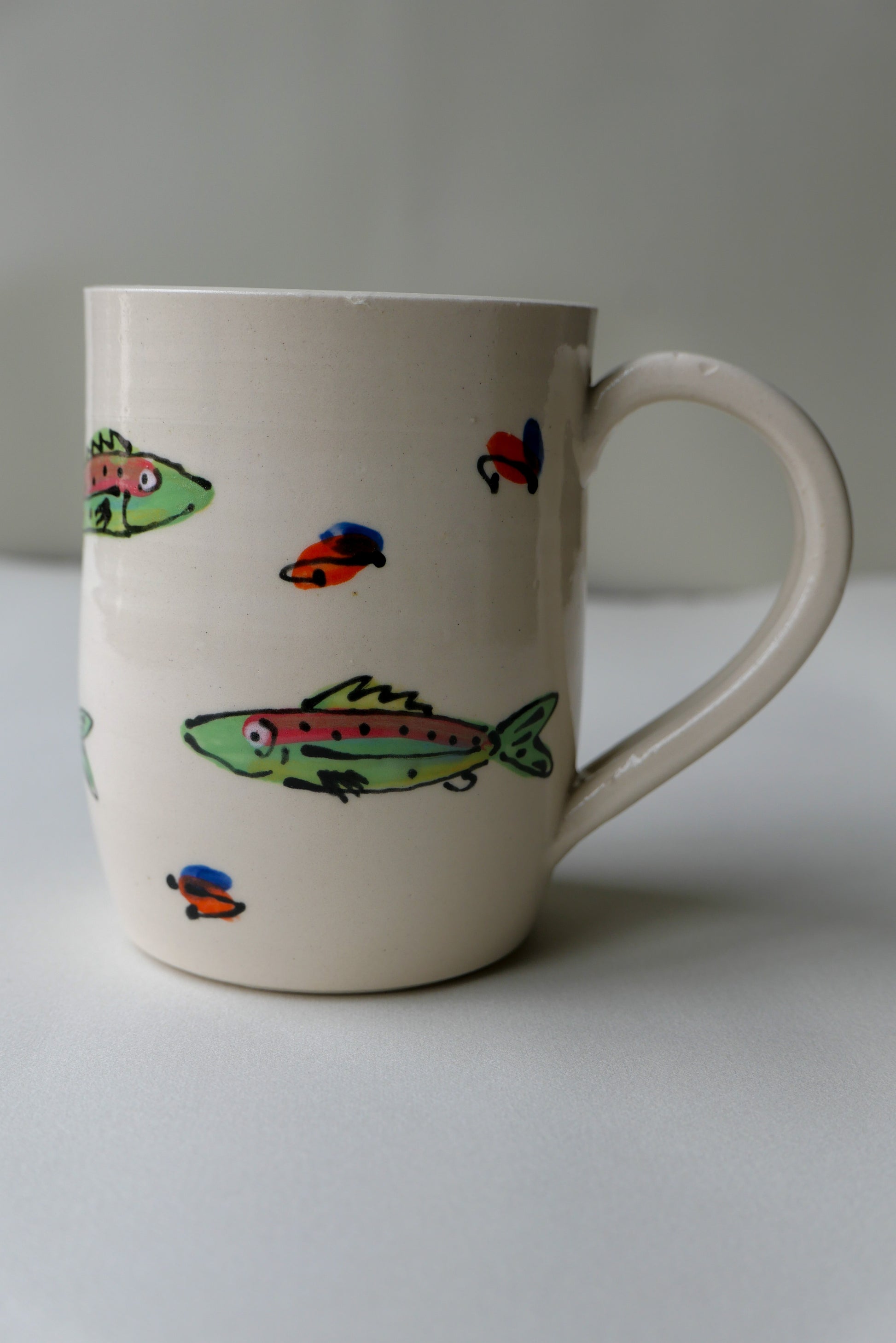 trout and trout fly mug