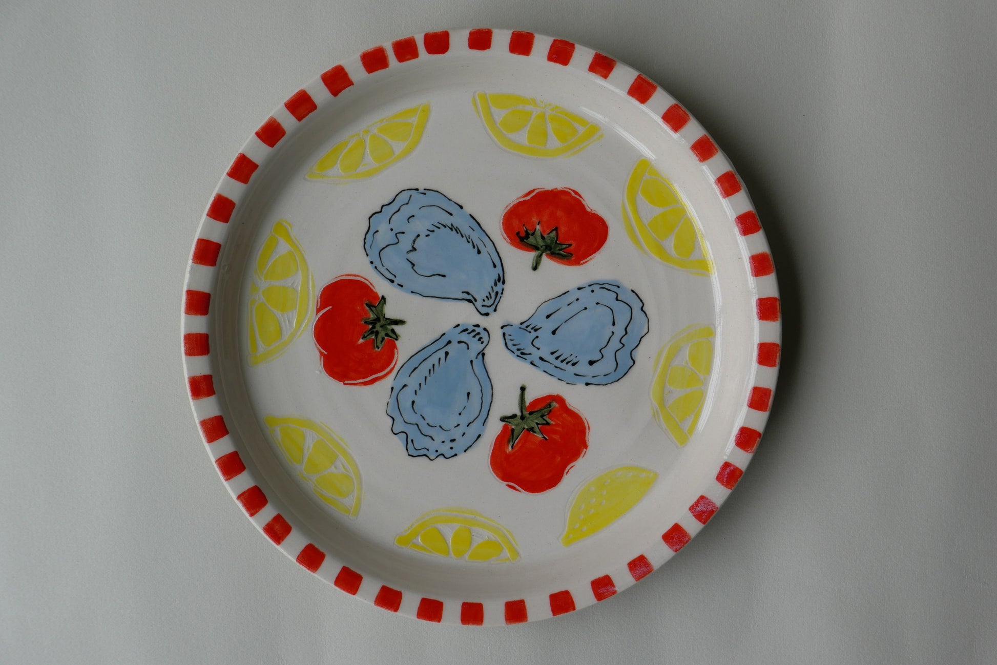 oyster, tomato and lemon small plate