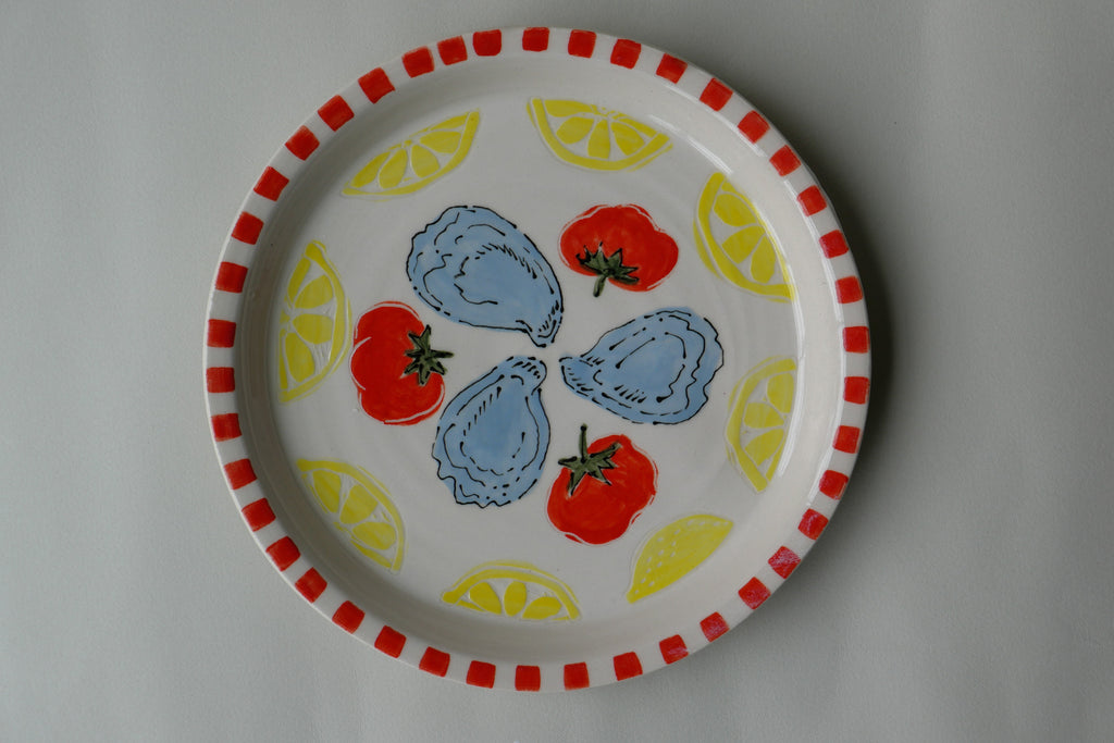 oyster, tomato and lemon small plate