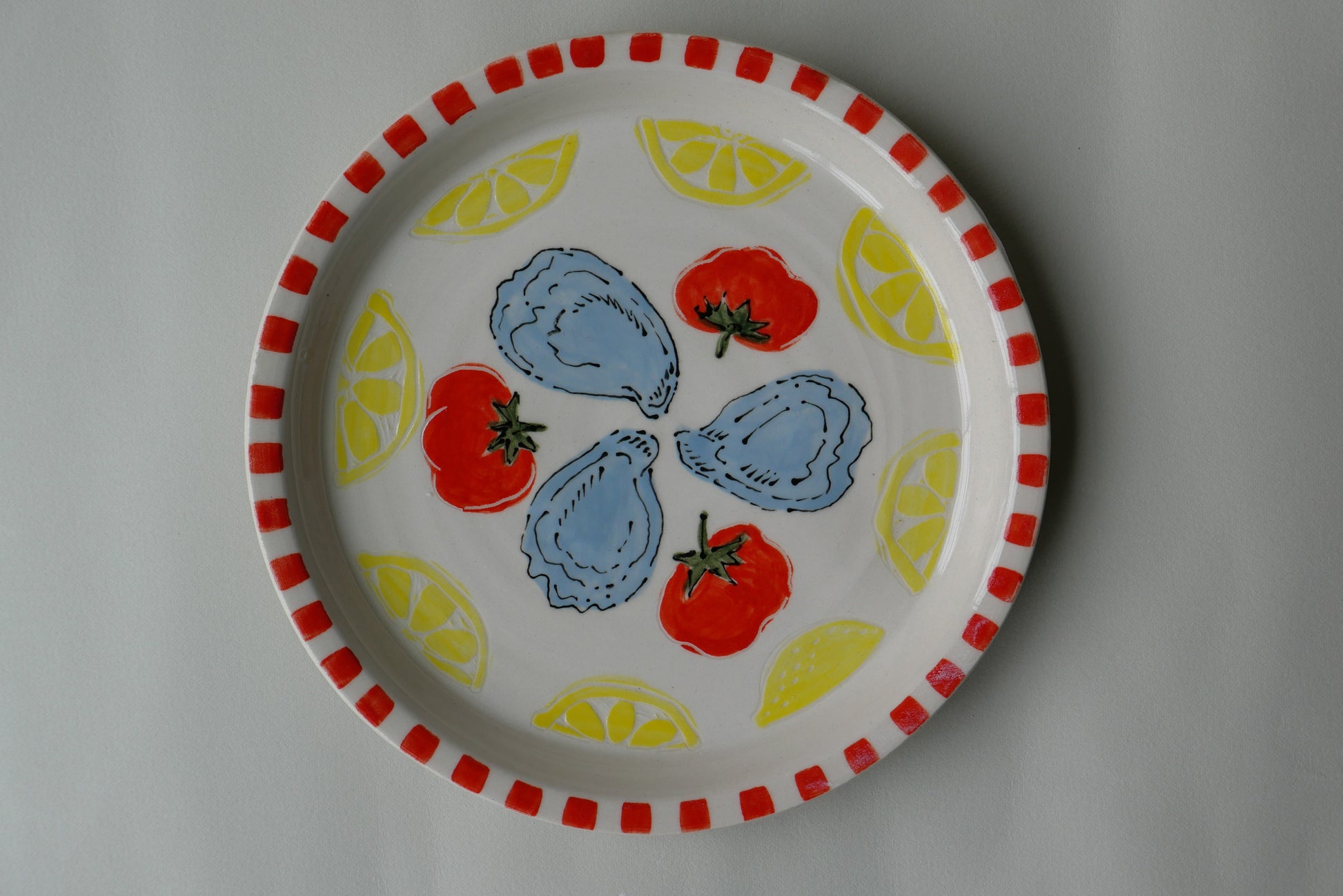 oyster, tomato and lemon small plate