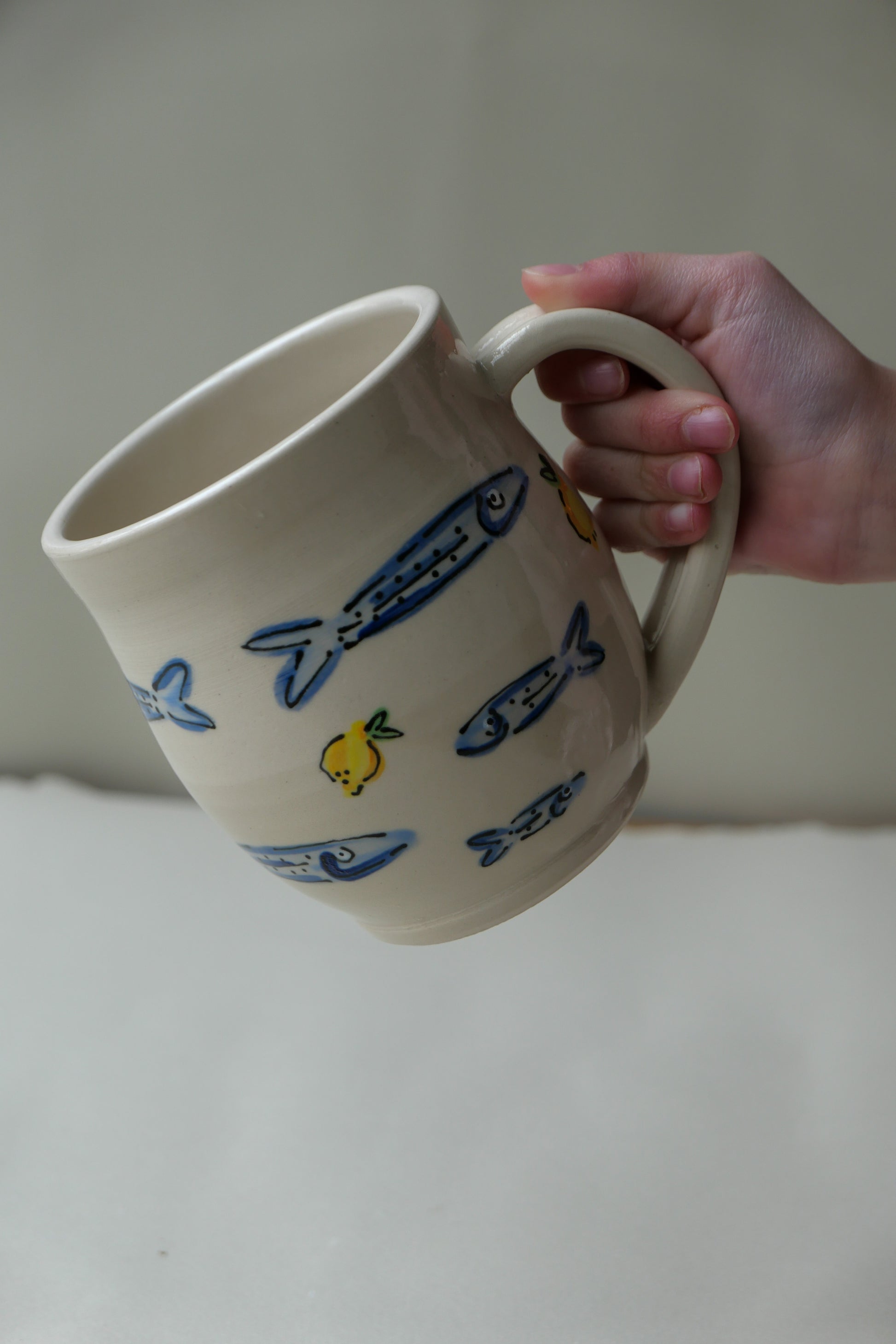 sardine and lemon mug
