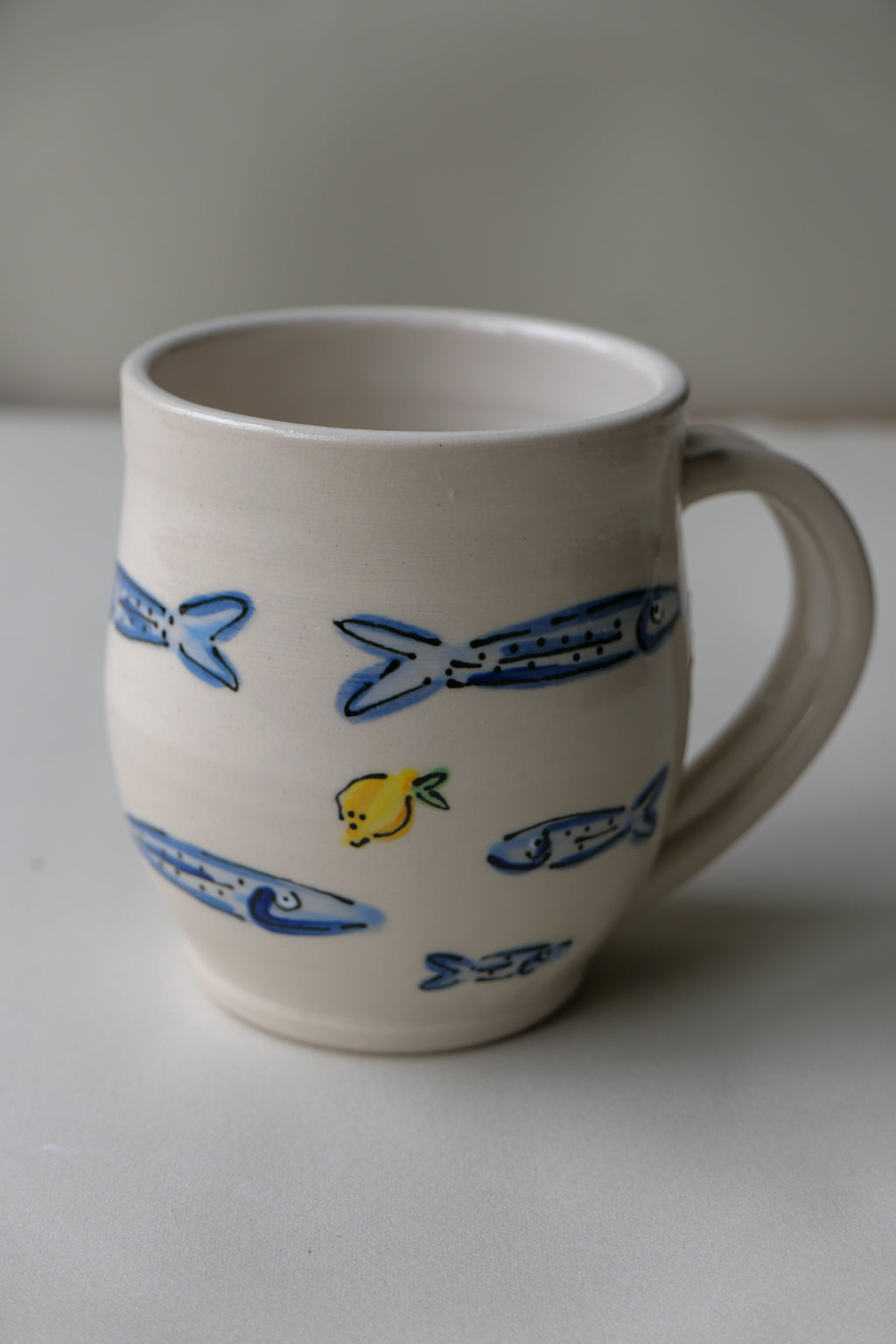 sardine and lemon mug