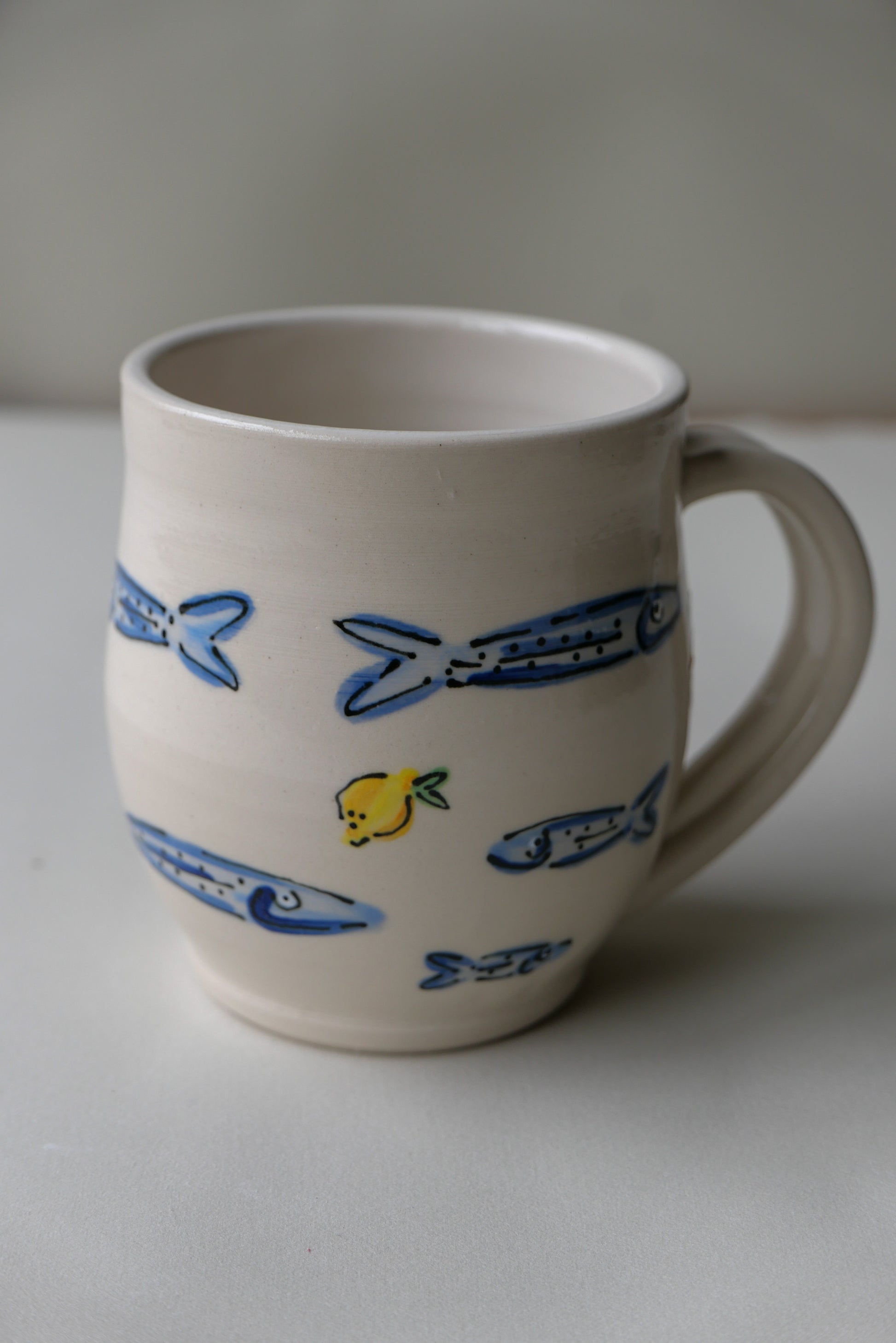 sardine and lemon mug
