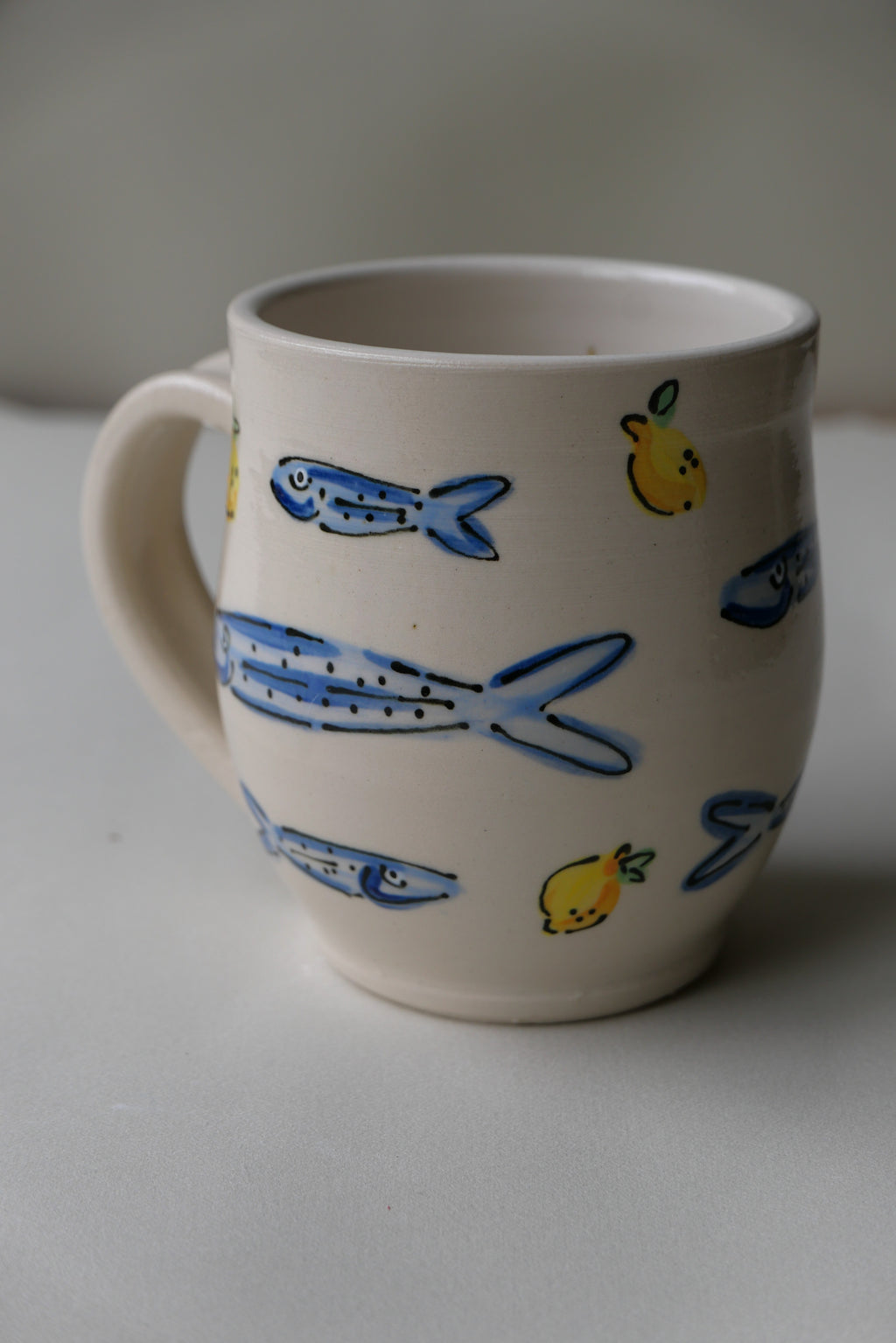 sardine and lemon mug