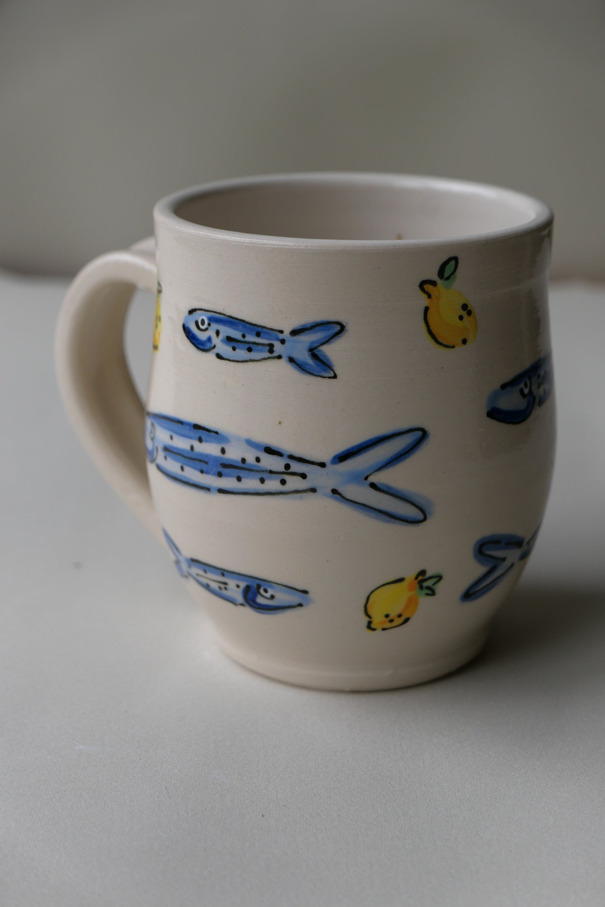 sardine and lemon mug
