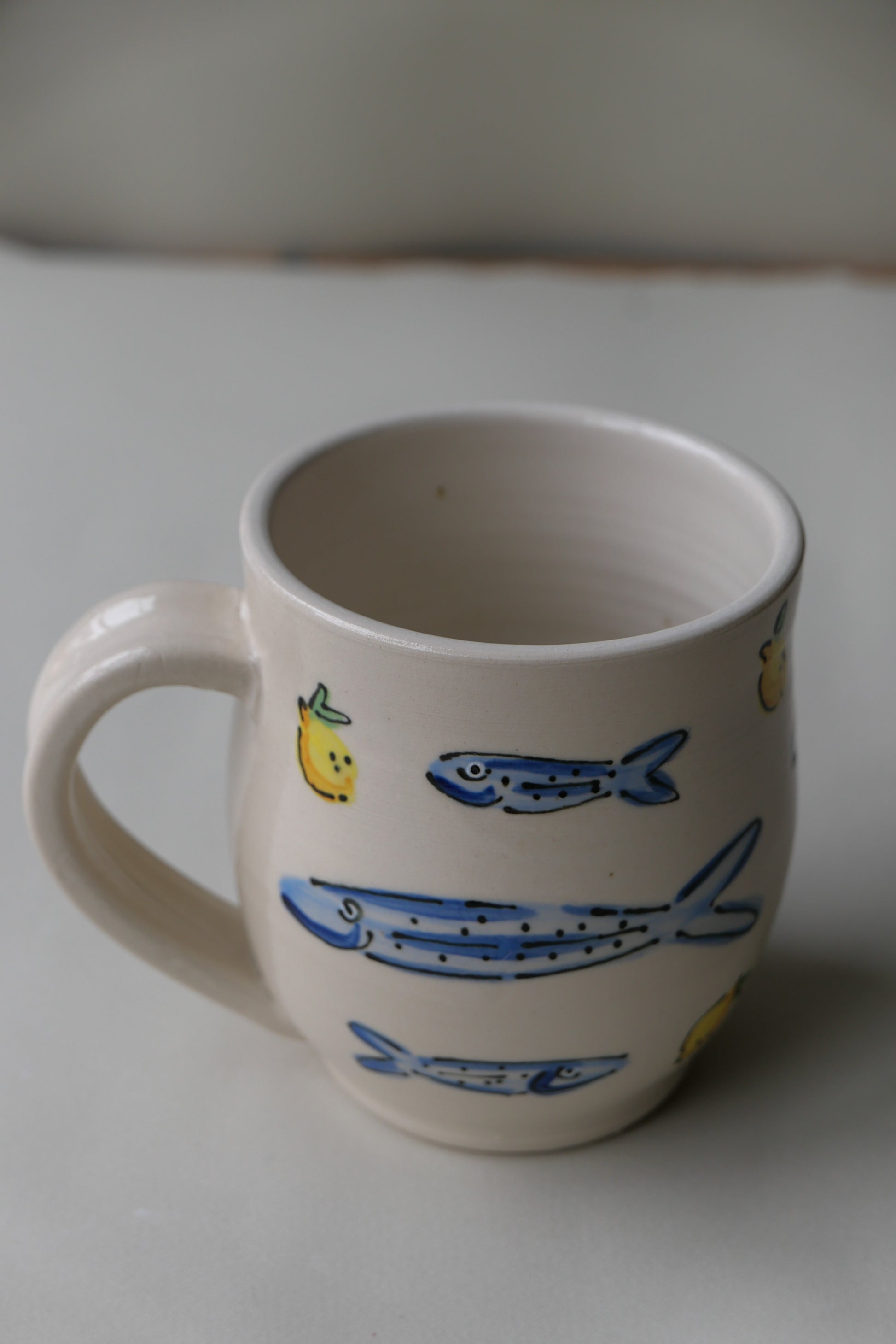 sardine and lemon mug