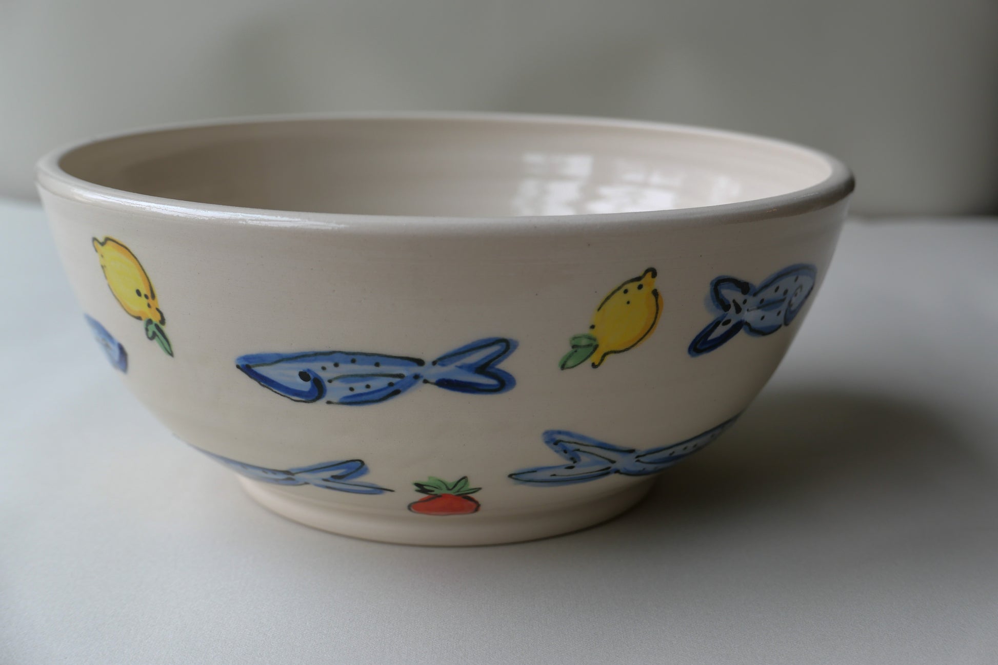 large sardine, lemon and tomato bowl