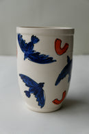 blue and orange bird tumbler no. 2
