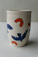 blue and orange bird tumbler no. 2