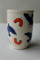blue and orange bird tumbler no. 2